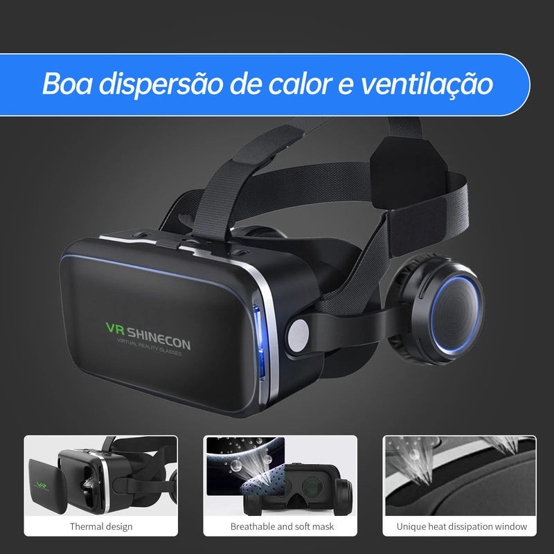 Óculos de realidade virtual VR, óculos 3D, capacete Viar, lentes óculos inteligentes para smartphones