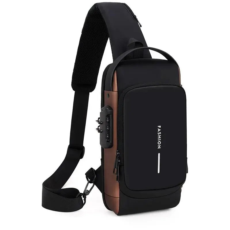 Bolsa de Ombro Antifurto com Carregamento USB